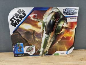 lot 122P image: Star Wars Mission Fleet Firespray-31 Starfighter with Boba Fett Figure - Brand New&nbspA