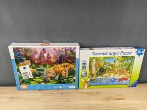 lot 275 image: Wonder Forge Tiger Puzzle 1000-Piece &amp Ravensburger Puzzle 200 XXL - Brand New&nbspT
