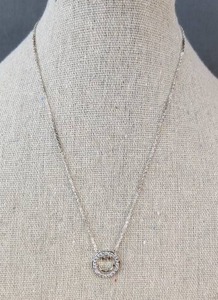 lot 150 image: Dainty Smiley Face Necklace - Silver Color, 15 Long, 2 Extender - Brand New