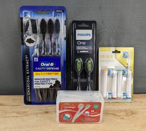 lot 158 image: Oral-B 4pk, Philips One 2pk, EB18-X 4pk, Cleansings 24 Toothbrushes - Brand New