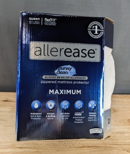 lot 170 image: Allerease Queen Size Maximum Zippered Mattress Protector Waterproof Barrier - Brand New