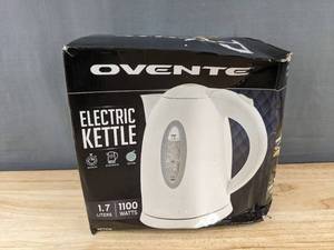 lot 339P image: OVENTE White Electric Kettle 1.7L 1100W - Brand New&nbspT