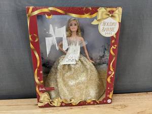 lot 353 image: Barbie Holiday Barbie 2025 Gold Lace Ballgown - Brand New&nbspT