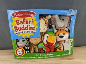 lot 390 image: Melissa &amp Doug Safari Buddies Hand Puppets - 6-Pack - $42.00 Retail - Brand New&nbspT