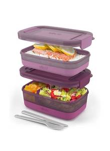 lot 298P image: Ello Lunch Stack 2-Pack - Leak-Proof Dishwasher Safe Microwave Safe - Brand New&nbspT
