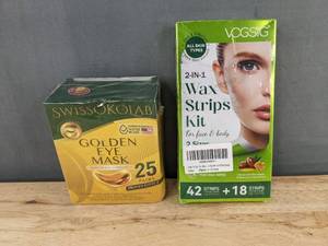 lot 218P image: SwissOkolab Golden Eye Mask and VogSig 2-In-1 Wax Strips Kit - Brand New