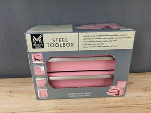 lot 40Q image: Members Mark Pink Steel 2 Drawer Toolbox with Top Storage - Brand New