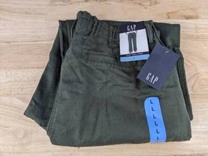 lot 286P image: GAP EasyTwill Womens Large Green Pants $90 Retail - Brand New