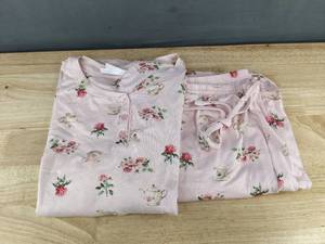 lot 531 image: Flora Nikrooz Pajama Set - Womens Pink Floral Teacup Print - Size XL - New