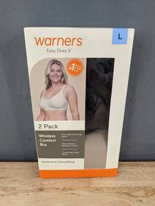 lot 324P image: Warners 2 Pack Wireless Comfort Bra - Size Large - Brand New