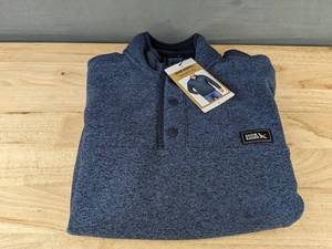 lot 277P image: Eddie Bauer Sweater Fleece Mens Small - Blue - $90 Retail - Brand New