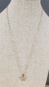 lot 143P image: 14K Gold Plated Butterfly 18 Necklace - Brand New