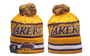 lot 25C image: New Era Los Angeles Lakers Embroidered NBA Basketball Beanie Adult Winter Hat - Brand New I