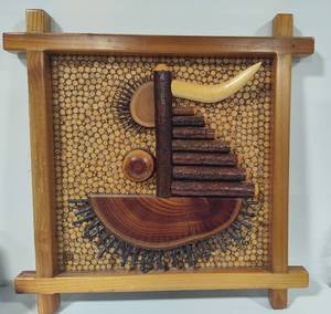 lot 39 image: Wood Folk Art Sail Boat