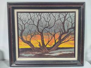 lot 41 image: Lori Kubat Signed Sunset Framed Art