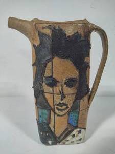 lot 42 image: Studio A Stamped Pottery Vase