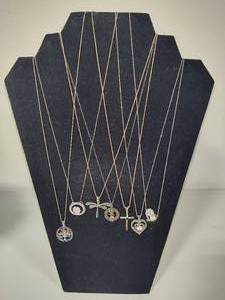 lot 54 image: 925Sterling Necklaces wSmall Pendants