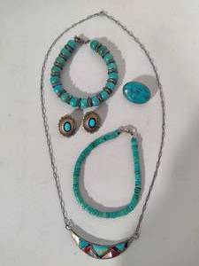 lot 56 image: Southwestern Style Sterling Jewelry Lot