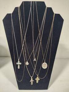 lot 64 image: 925 Sterling Necklaces - Some wPendants