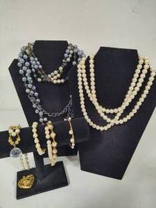 lot 75 image: Pearl Accented Costume Jewelry Lot