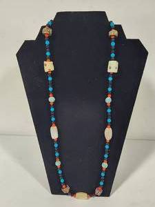 lot 87 image: Heavy Unique Beaded Necklace