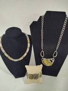 lot 88 image: Abalone Statement Jewelry