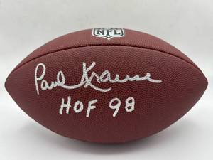 Minnesota Vikings HOF Paul Krause Autographed Football w/ COA