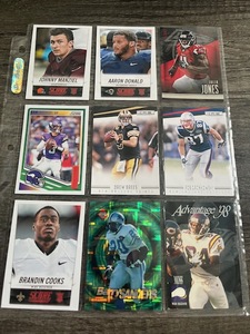 lot 42 image: Football Card Lot - Randy Moss RC, Aaron Donald RC, Manziel RC, and More