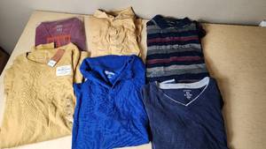 lot 59 image: Assorted Mens Clothing Including Sonoma Thermal Crew, Greg Norman Polo, and Pebble Beach Shirt Sizes Range from L to XXL