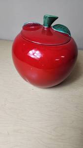lot 67 image: Apple-Shaped Ceramic Cookie Jar