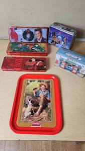 lot 89 image: Coca-Cola and Elvis Collectible Tins and Tray