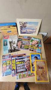 lot 92 image: Collection of Magazines Including National Geographic, Life, and National Enquirer