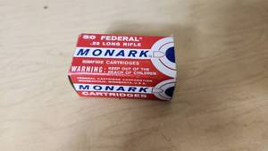 lot 114 image: Federal Monark .22 Long Rifle Rimfire Cartridges