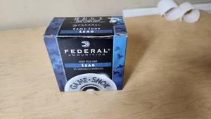 lot 123 image: Federal Game-Shok Lead Ammunition Box 12 Gauge 2 34 Inch 25 Shotshells
