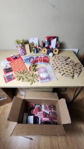 lot 166 image: Christmas and Holiday Decor Lot including Gift Bags, Ornaments, and Wrapping Accessories