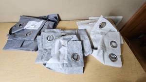 lot 188 image: Mainstays Window Panels and Huntington Home Curtains