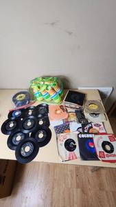 lot 228 image: Lot of Vintage Vinyl Records and Toy Bowling Set
