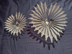 lot 31 image: Palm Leaf Crystal Glass Display Bowls