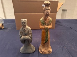 lot 64 image: Clay Tomb Statue and Pottery Tomb Figurine