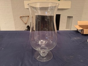 lot 70 image: 16 Handblown Glass Hurricane Vase