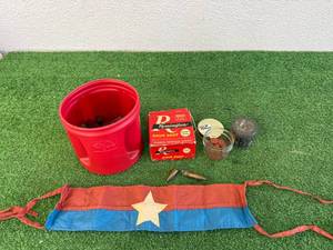 WW 2 Tokens, North Vietnam Arm Band, Lighter & Some 12 Gauge Shells