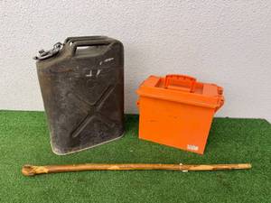 Jerry Can, Ammo Box & Walking Stick