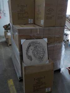 lot 119 image: Pallet of 19 Square Canvas Framed ...