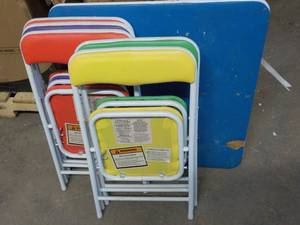 lot 214 image: Childs Card Table and 5 Chairs as ...