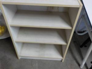lot 217 image: 3 Shelf Wood Small Bookcase...