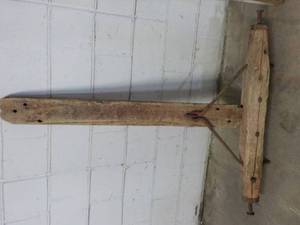 lot 198 image: Primitive Wood and Metal Yolk...