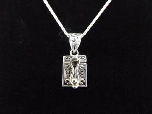lot 33 image: .925 Sterling Silver FAITH, HOPE, LOVE Articulated Charm Box Pendant Necklace