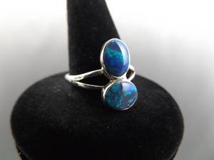 lot 43 image: .925 Sterling Silver Opal Ring Size 7.75