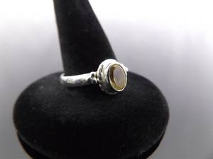 lot 67 image: .925 Sterling Silver Yellow Citrine Ring Size 8