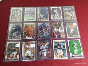lot 2 image: (15) Baseball Rookie Cards - Nice Names, Refractors, Etc